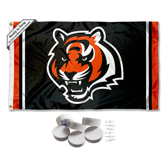 Cincinnati Bengals Logo Banner and Tapestry Wall Tack Pads