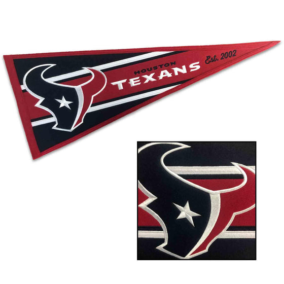 WinCraft Houston Texans Embroidered and Sewn Pennant