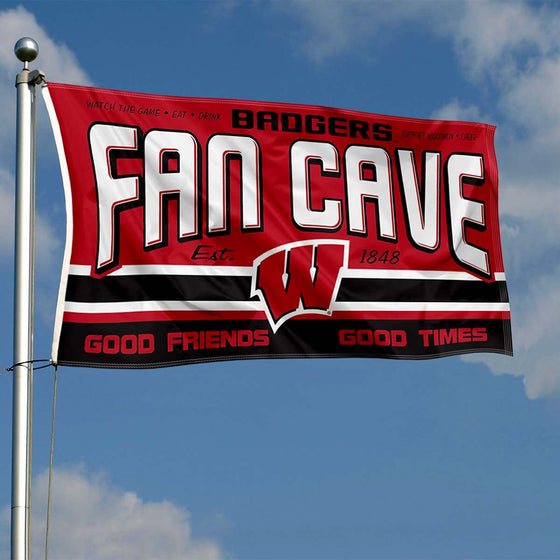 Wisconsin Badgers Fan Man Cave Banner Flag