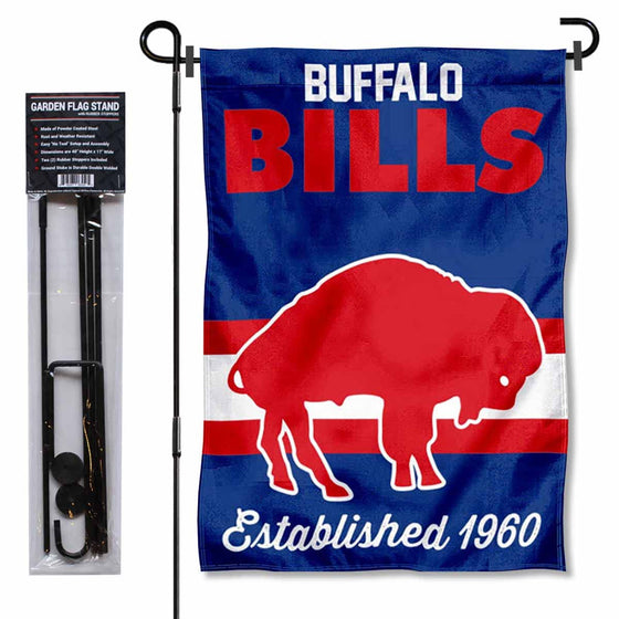 WinCraft Buffalo Bills Throwback Retro Vintage Garden Flag and Flagpole Mount