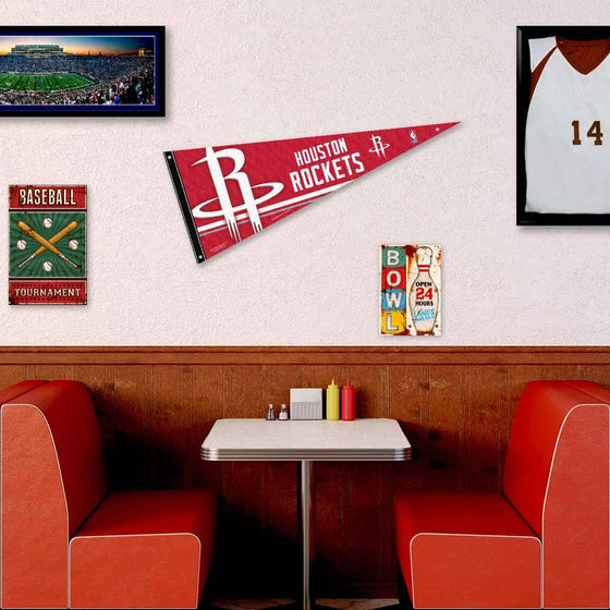 Houston Rockets Pennant Flag and Wall Tack Pads Mounts