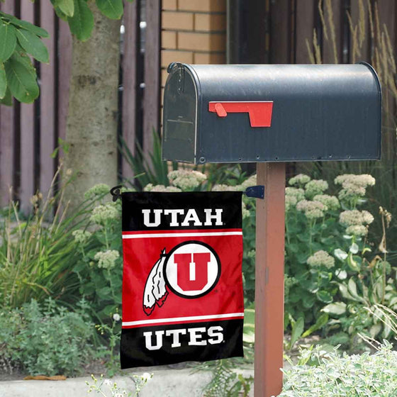 Utah Utes Garden Flag and Mailbox Post Pole Mount Holder Set