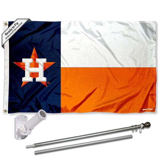 WinCraft Houston Astros TX State Flag Pole and Bracket Set