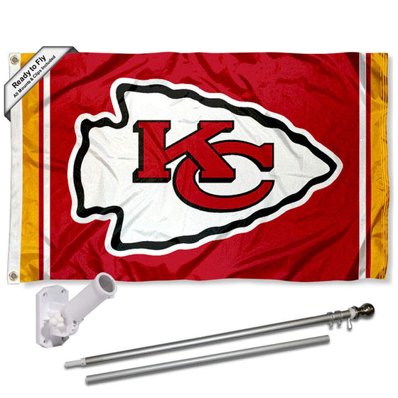 WinCraft Kansas City Chiefs Flag Pole and Bracket Kit