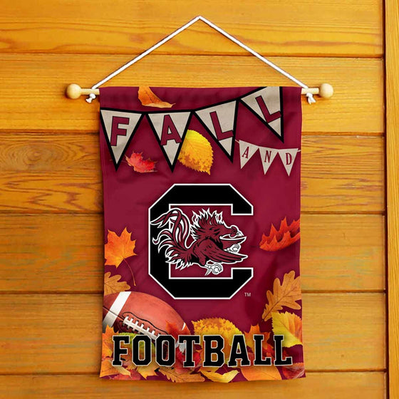 College Flags & Banners Co. South Carolina Gamecocks Fall Leaves Football Season Garden Yard Flag