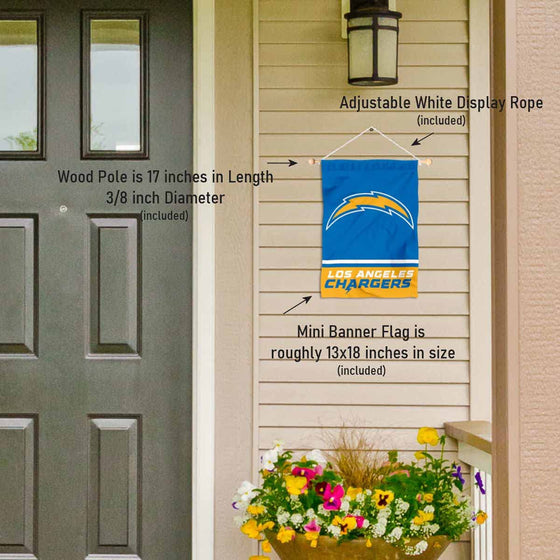 Los Angeles Chargers Banner Window Wall Hanging Flag with Suction Cup