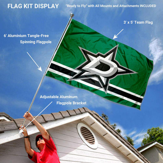 WinCraft Dallas Stars Flag Pole and Bracket Set