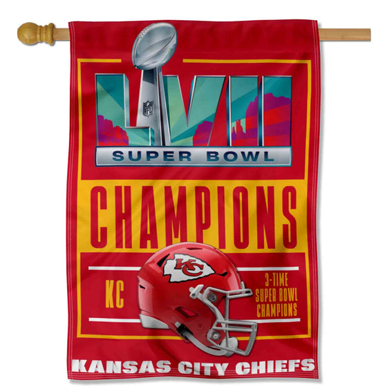 WinCraft Kansas City Chiefs Super Bowl LVII 2022 2023 Champions House Banner Flag