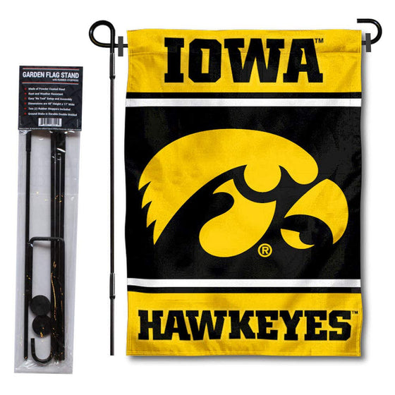 College Flags & Banners Co. Iowa Hawkeyes Garden Flag with Stand Holder