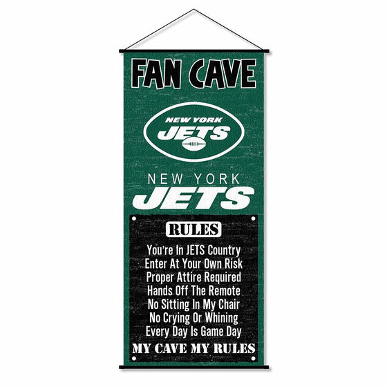 WinCraft New York Jets Man Cave Fan Banner Wall Door Scroll