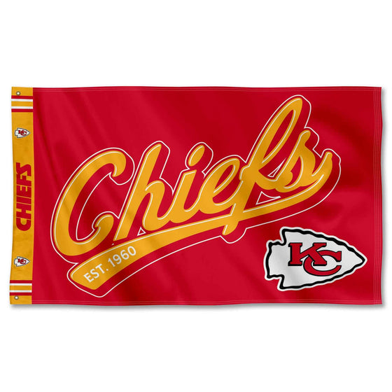 WinCraft Kansas City Chiefs Script Logo Premium Flag