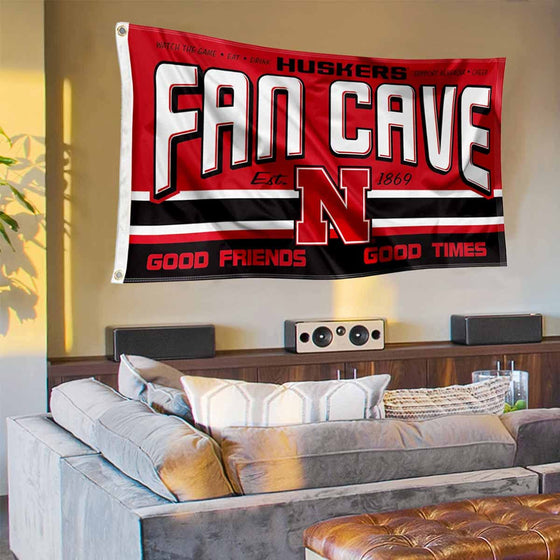 Nebraska Cornhuskers Fan Man Cave Banner Flag