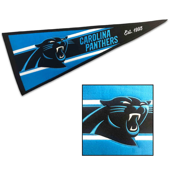 WinCraft Carolina Panthers Embroidered and Sewn Pennant