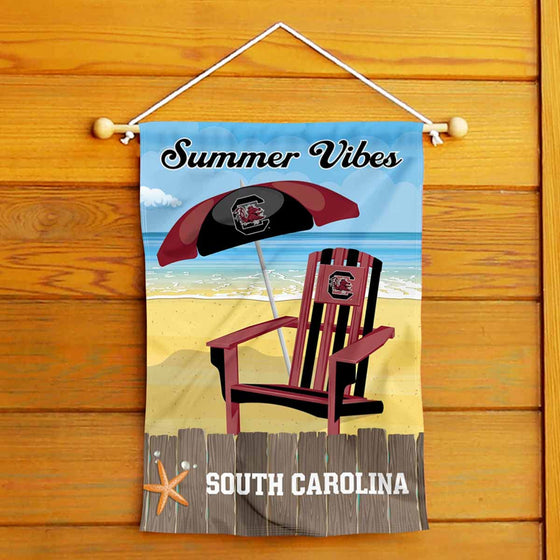 College Flags & Banners Co. South Carolina Gamecocks Summer Season Vibes Double Sided Garden Yard Flag