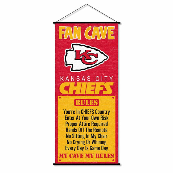 WinCraft Kansas City Chiefs Man Cave Fan Banner Wall Door Scroll