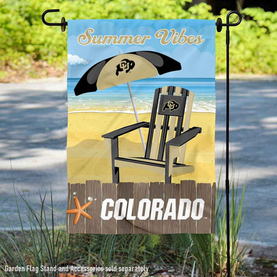 College Flags & Banners Co. Colorado Buffaloes Summer Season Vibes Double Sided Garden Yard Flag