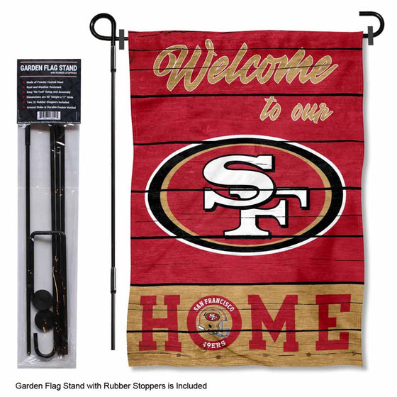 WinCraft San Francisco 49ers Welcome to Our Home Garden Flag and Flagpole Mount