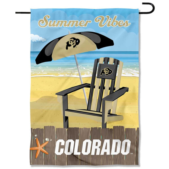 College Flags & Banners Co. Colorado Buffaloes Summer Season Vibes Double Sided Garden Yard Flag