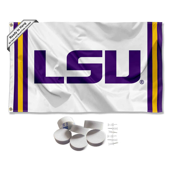 College Flags & Banners Co. Louisiana State LSU Tigers Jersey Stripes Banner and Tapestry Wall Tack Pads