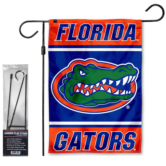 College Flags & Banners Co. Florida Gators Garden Banner Flag with Flag Pole Stand Set