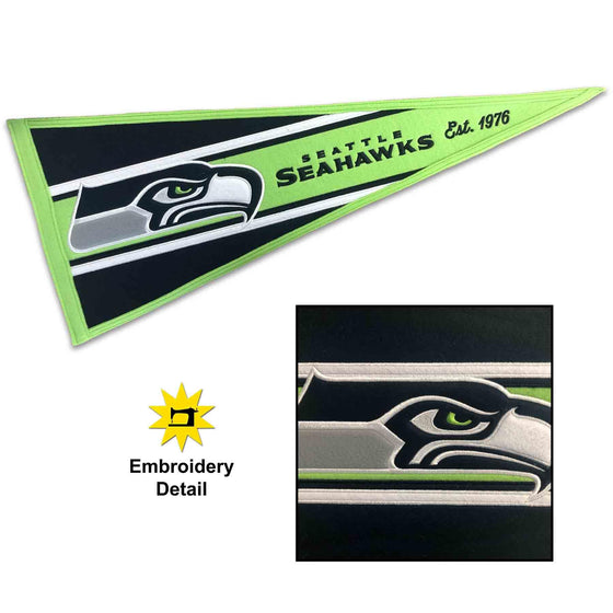 WinCraft Seattle Seahawks Embroidered and Sewn Pennant