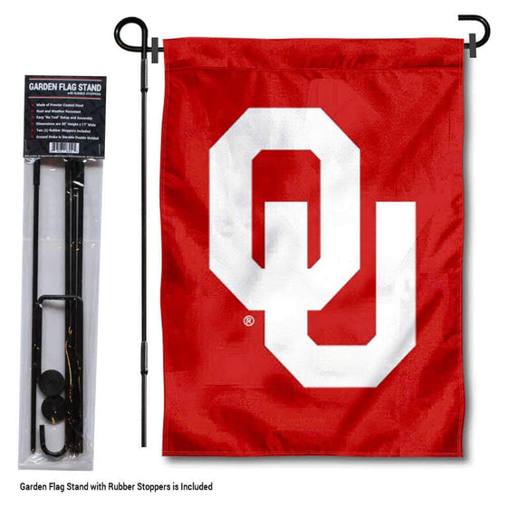 College Flags & Banners Co. Oklahoma Sooners Garden Flag with Pole Stand Holder