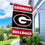 College Flags & Banners Co. Georgia Bulldogs "G" Double Sided House Banner Flag with Flag Pole Set