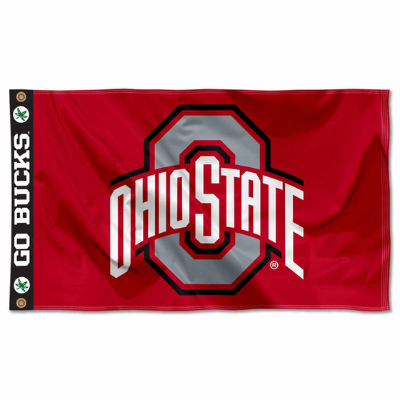 College Flags & Banners Co. Ohio State Buckeyes Go Bucks Printed Header 3x5 Foot Banner Flag