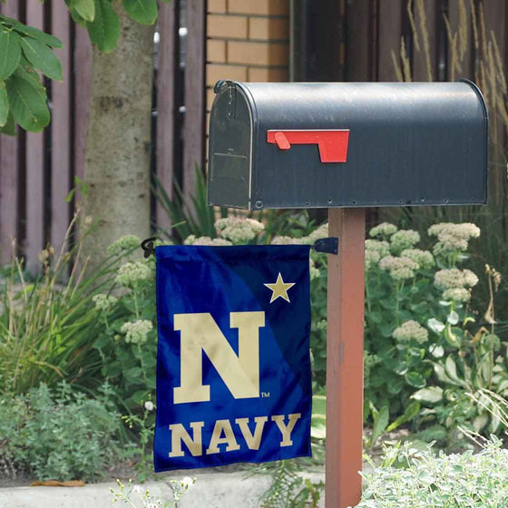 US Navy Midshipmen N Star Garden Flag and Mailbox Post Pole Mount Holder Set