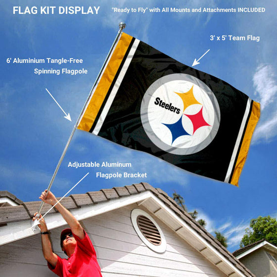 WinCraft Pittsburgh Steelers Flag Pole and Bracket Kit