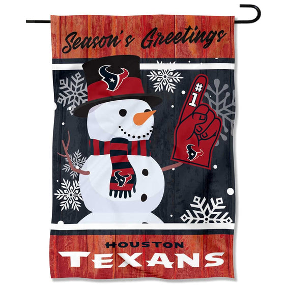 Houston Texans Holiday Winter Snow Garden Flag Double Sided Banner