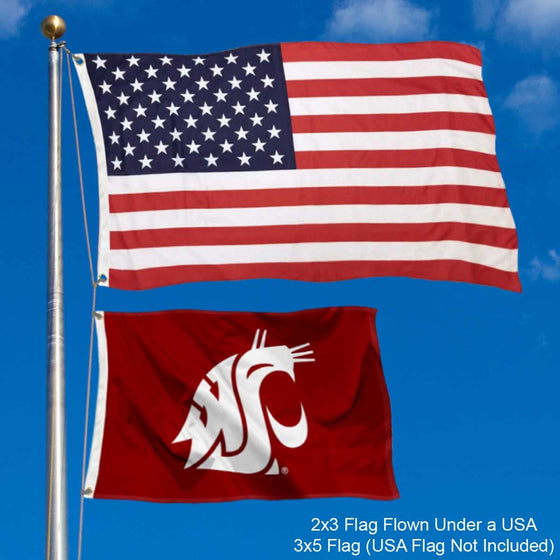 College Flags & Banners Co. Washington State Cougars Small 2x3 Foot Flag