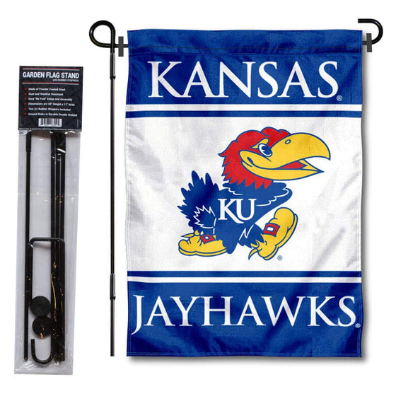 College Flags & Banners Co. Kansas Jayhawks Garden Flag with Stand Holder