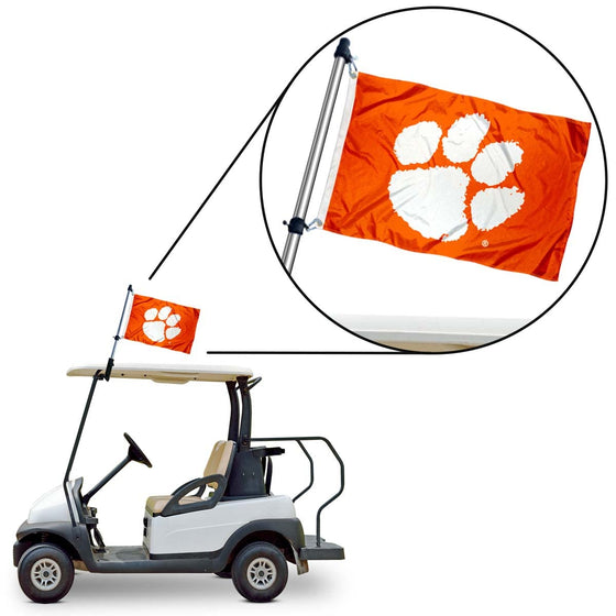 Clemson Tigers Golf Cart Flag Pole and Holder Mounting Bracket