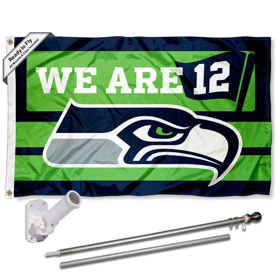 WinCraft Seattle Seahawks 12th Man We are 12 Flag Pole and Bracket Mount Kit