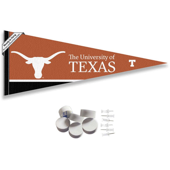 College Flags & Banners Co. Texas Longhorns Pennant Flag and Wall Tack Mount Pads