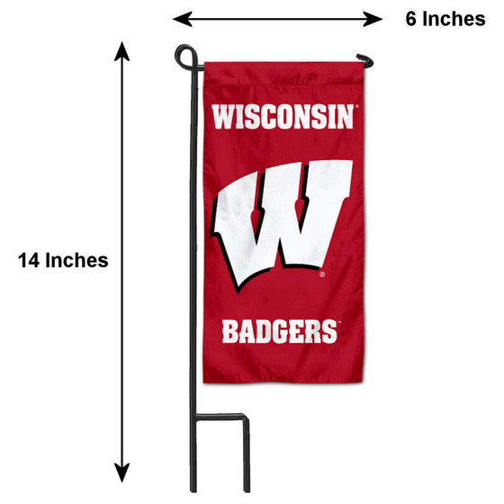 College Flags & Banners Co. Wisconsin Badgers Mini Garden and Flower Pot Flag Topper