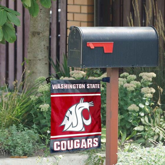 Washington State Cougars Garden Flag and Mailbox Post Pole Mount Holder Set