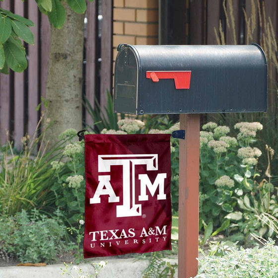 College Flags & Banners Co. Texas A&M Aggies Wordmark Garden Flag and Mailbox Post Pole Mount Holder Set