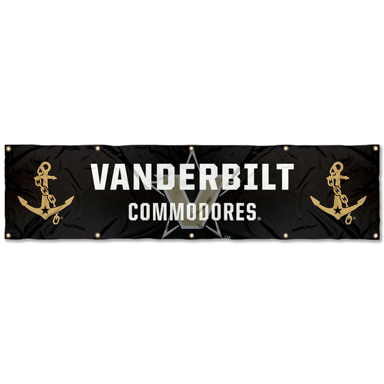 College Flags & Banners Co. Vanderbilt Commodores Large 2x8 Foot Banner