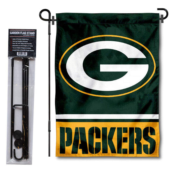 WinCraft Green Bay Packers Garden Flag with Stand Holder