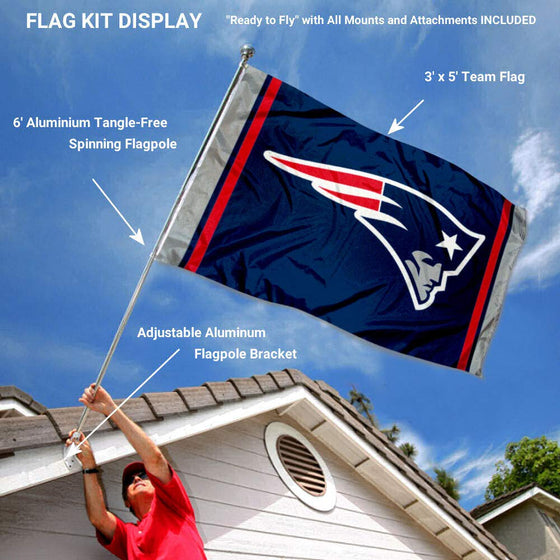 WinCraft New England Patriots Flag Pole and Bracket Kit