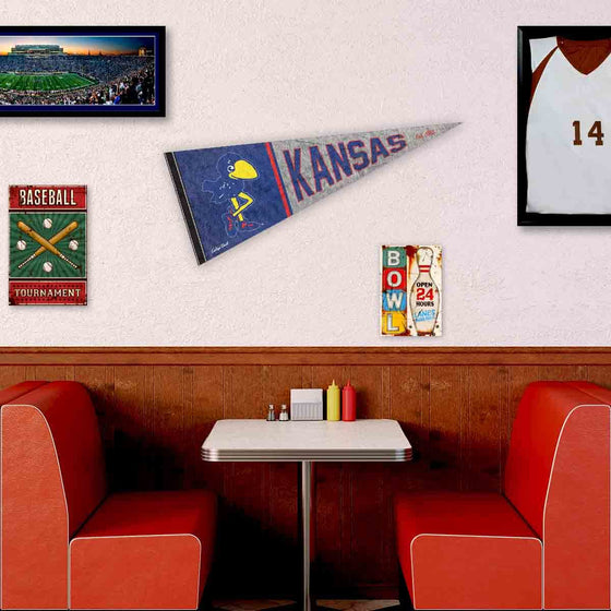 Kansas Jayhawks Pennant Throwback Vintage Banner