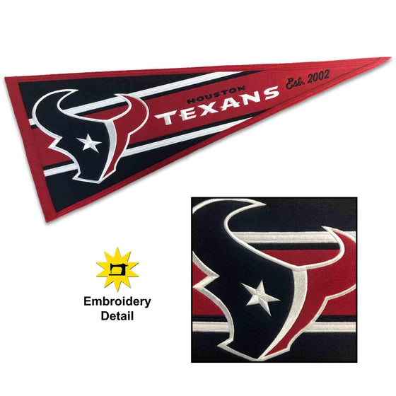 WinCraft Houston Texans Embroidered and Sewn Pennant