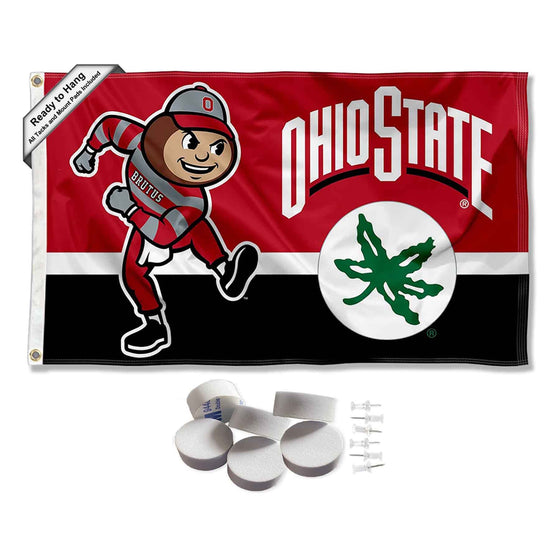 College Flags & Banners Co. Ohio State Buckeyes Split Logo Banner and Tapestry Wall Tack Pads