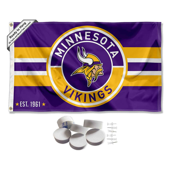 Minnesota Vikings Patch Button Banner and Tapestry Wall Tack Pads