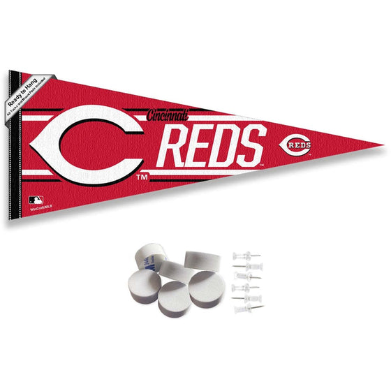 Cincinnati Reds Pennant Banner and Wall Tack Pads