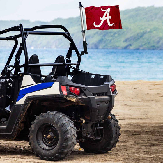 Alabama Crimson Tide Golf Cart Flag Pole and Holder Mounting Bracket