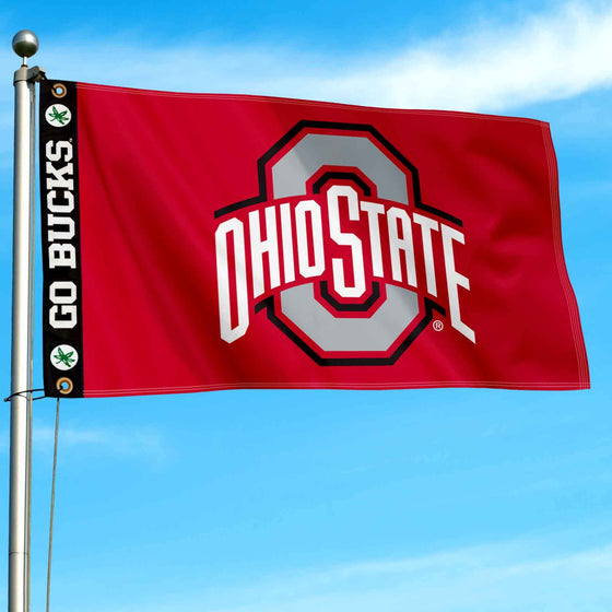 College Flags & Banners Co. Ohio State Buckeyes Go Bucks Printed Header 3x5 Foot Banner Flag