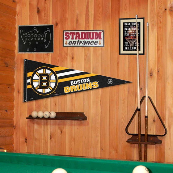 Boston Bruins Pennant Flag and Wall Tack Pads Mounts